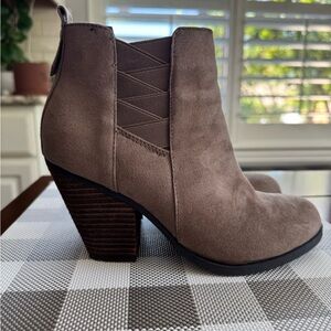 Tan suede booties size 7.5